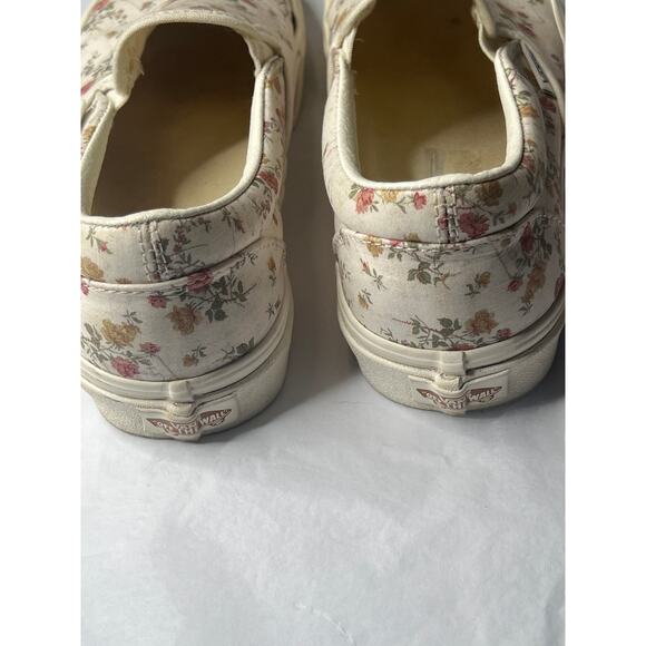 Vans  unisex,  5 mens 6.5 women’s  floral  slip on white/pink school walking - Picture 7 of 9